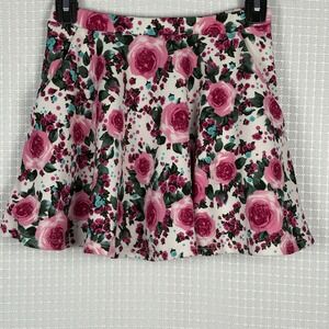Wet Seal Floral Skater Skirt Size Medium Circle Mini‎ Y2K Bloomcore Fairy